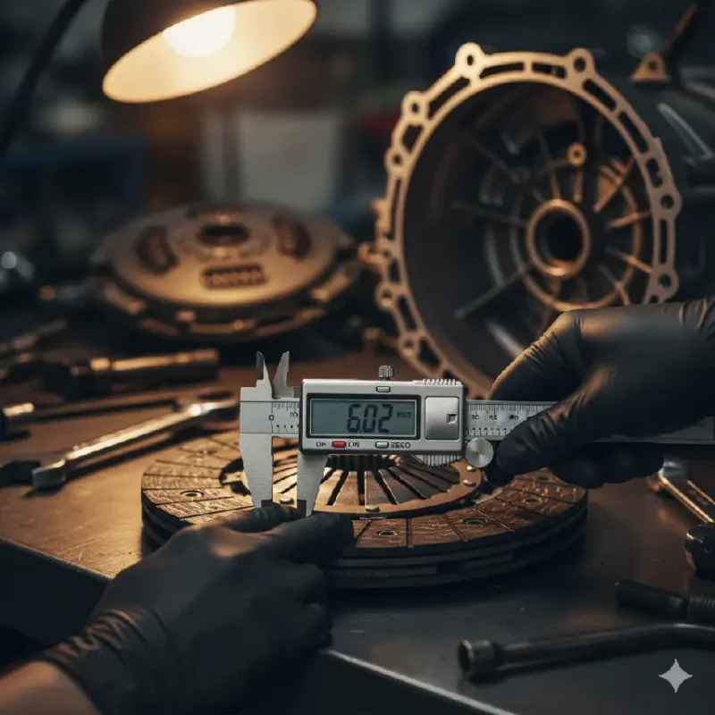 کولیس روی دیسک کلاچ کمری